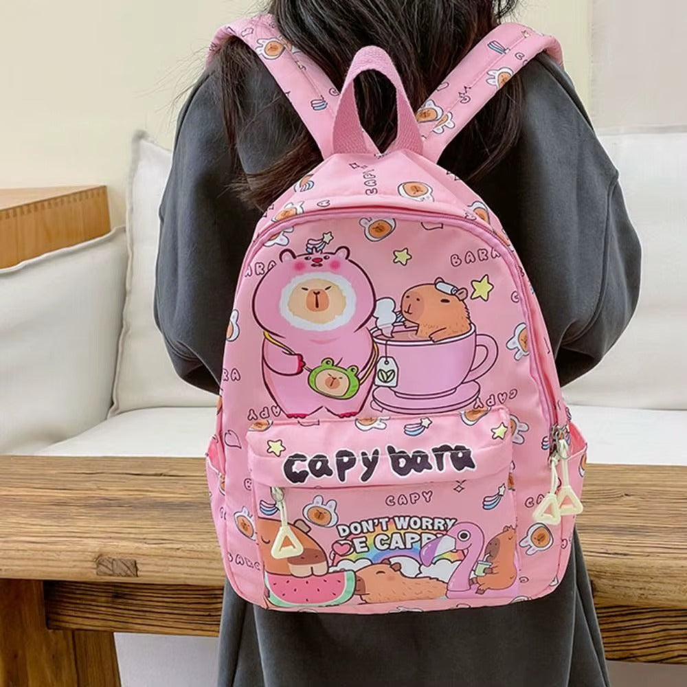 Cute Large Capacity Capybara Backpack Cartoon Breathable Student Schoolbag