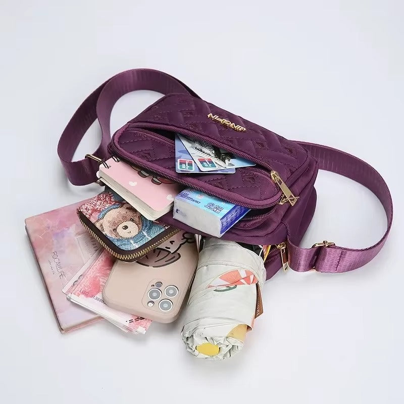 2025 New Fashion Embroidery Women Nylon Square Handbag