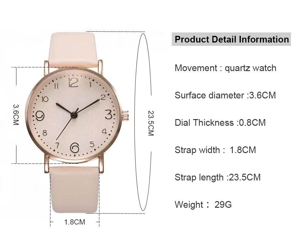 Women Watches Casual Arabic Numbers Leather Analog Quartz Watches