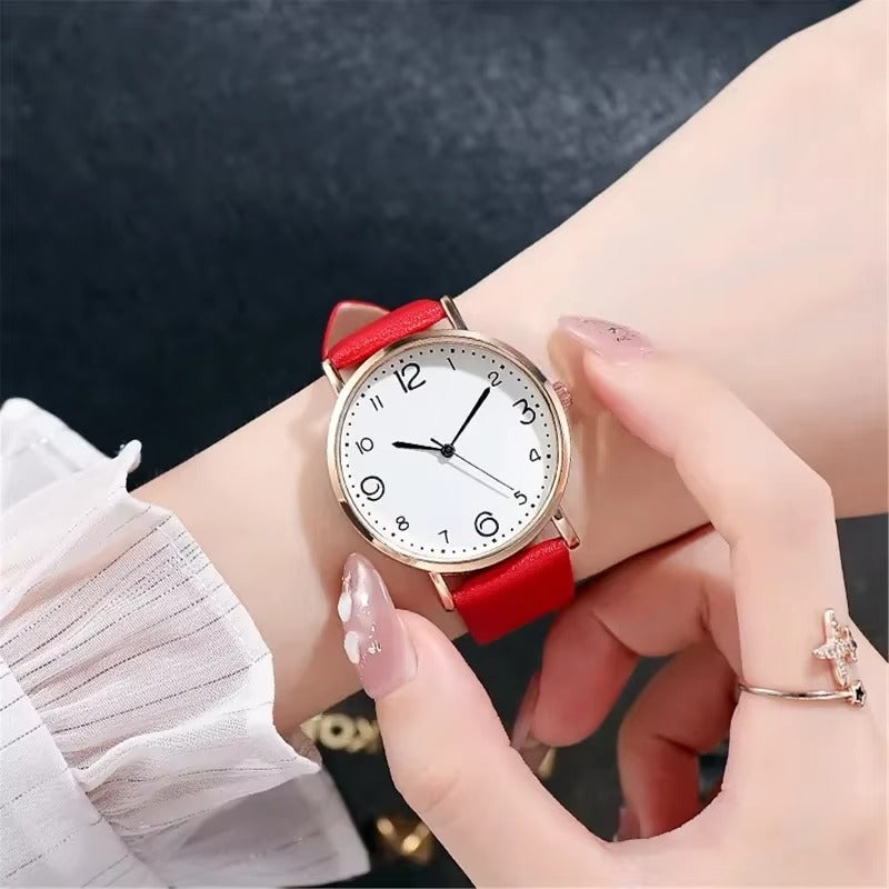 Women Watches Casual Arabic Numbers Leather Analog Quartz Watches