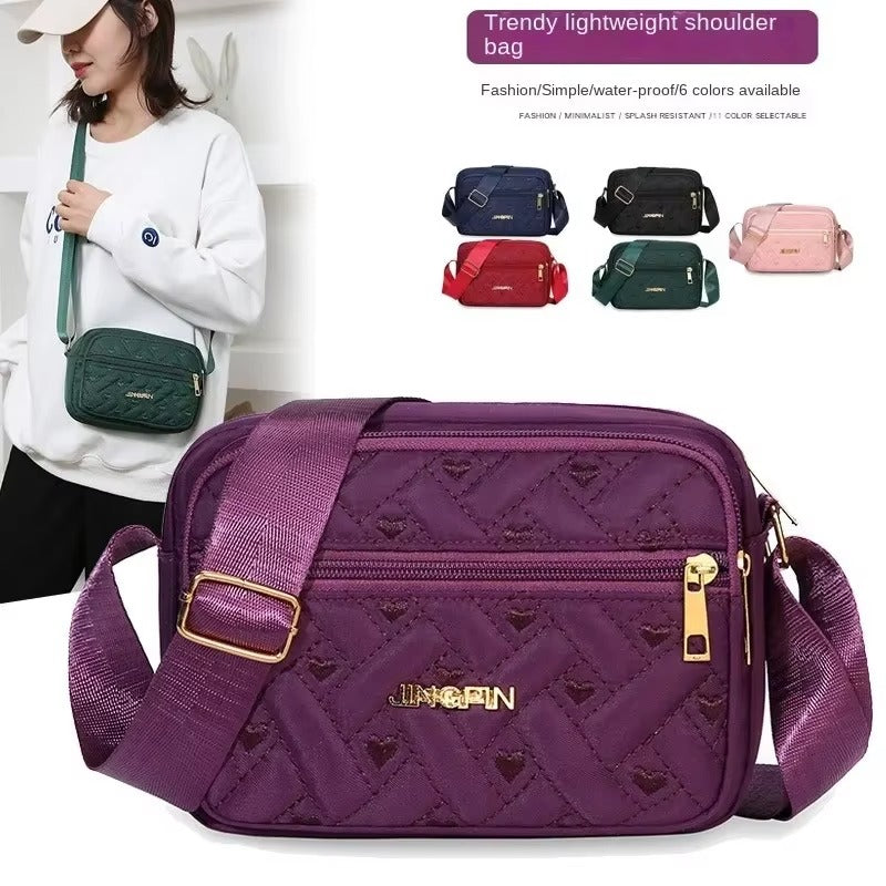 2025 New Fashion Embroidery Women Nylon Square Handbag