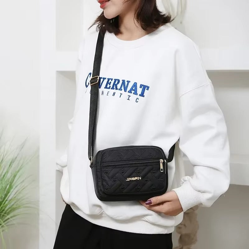 2025 New Fashion Embroidery Women Nylon Square Handbag