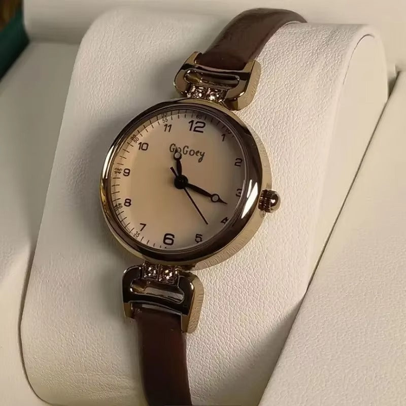2025 Quartz Watch Women PU Leather Thin Strap Wristwatch